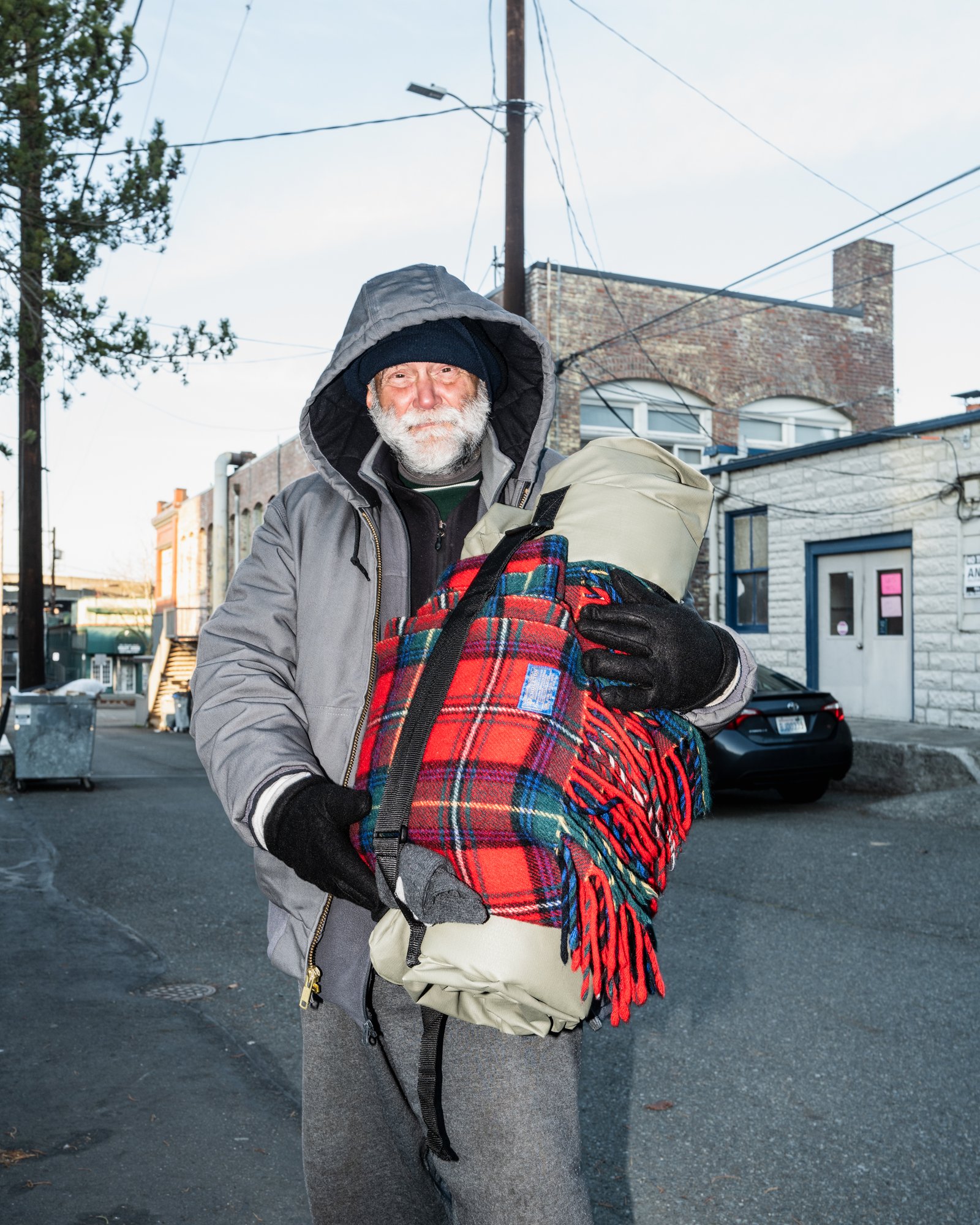 Schutzanzug für Obdachlose in Seattle